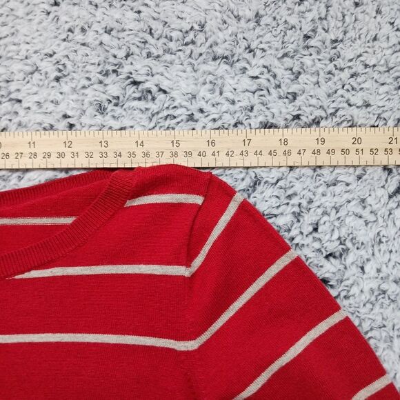 Banana Republic Womans XL Lightweight Long Sleeve Striped Sweater w/ Elbow Patch - Picture 11 of 12